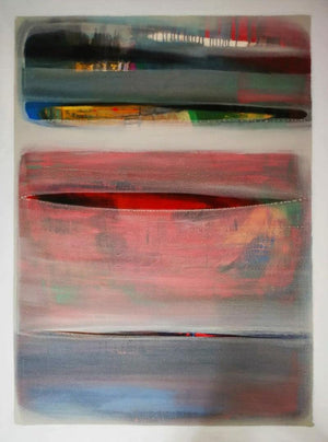 Abstract acrylic painting titled 'Untitled 2', 48x36 inches, by artist Yashwant Pawar on Canvas