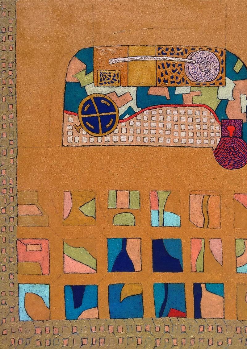 Abstract oil painting titled 'Untitled 2', 60x48 inches, by artist Sunil Ningule on Canvas