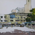 Cityscape watercolor painting titled 'Untitled 2', 10x14 inches, by artist Sharad Tawade on Paper