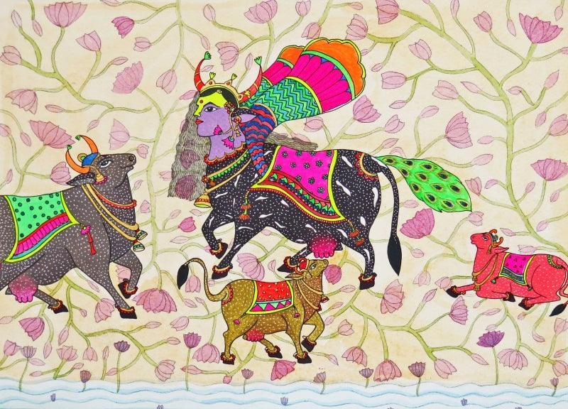 Religious acrylic painting titled 'Untitled 2', 11x15 inches, by artist Priti Singh on Paper