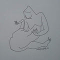 Erotic ink drawing titled 'Untitled 2', 8x8 inches, by artist Chikmath FV on Paper