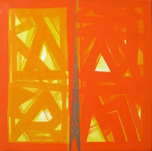 Abstract acrylic painting titled 'Untitled 2', 12x12 inches, by artist Ramesh Anand on Canvas