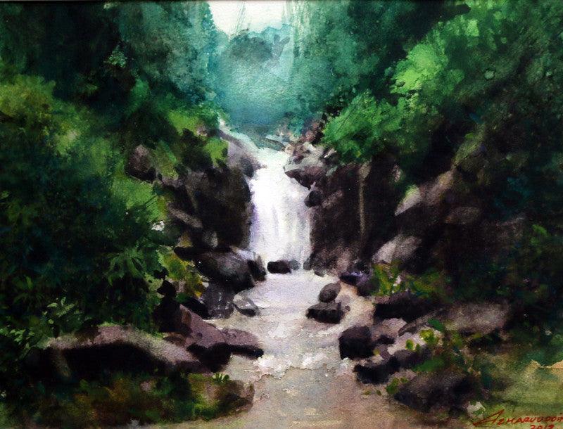 Nature watercolor painting titled 'Untitled 2', 9x12 inches, by artist Azharuuddin Inamdar on Paper