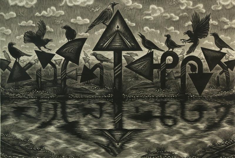 contemporary printmaking titled 'Untitled 2', 24x36 inches, by artist Rahul Dhiman on Paper