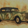 Transportation coffee & watercolor painting titled 'Untitled 2', 22x30 inches, by artist Afza Tamkanat on Acid Free Paper