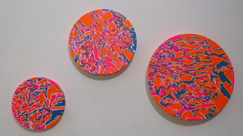 Abstract acrylic painting titled 'Untitled 2', 10x10 inches, by artist Meena Pathak on Canvas