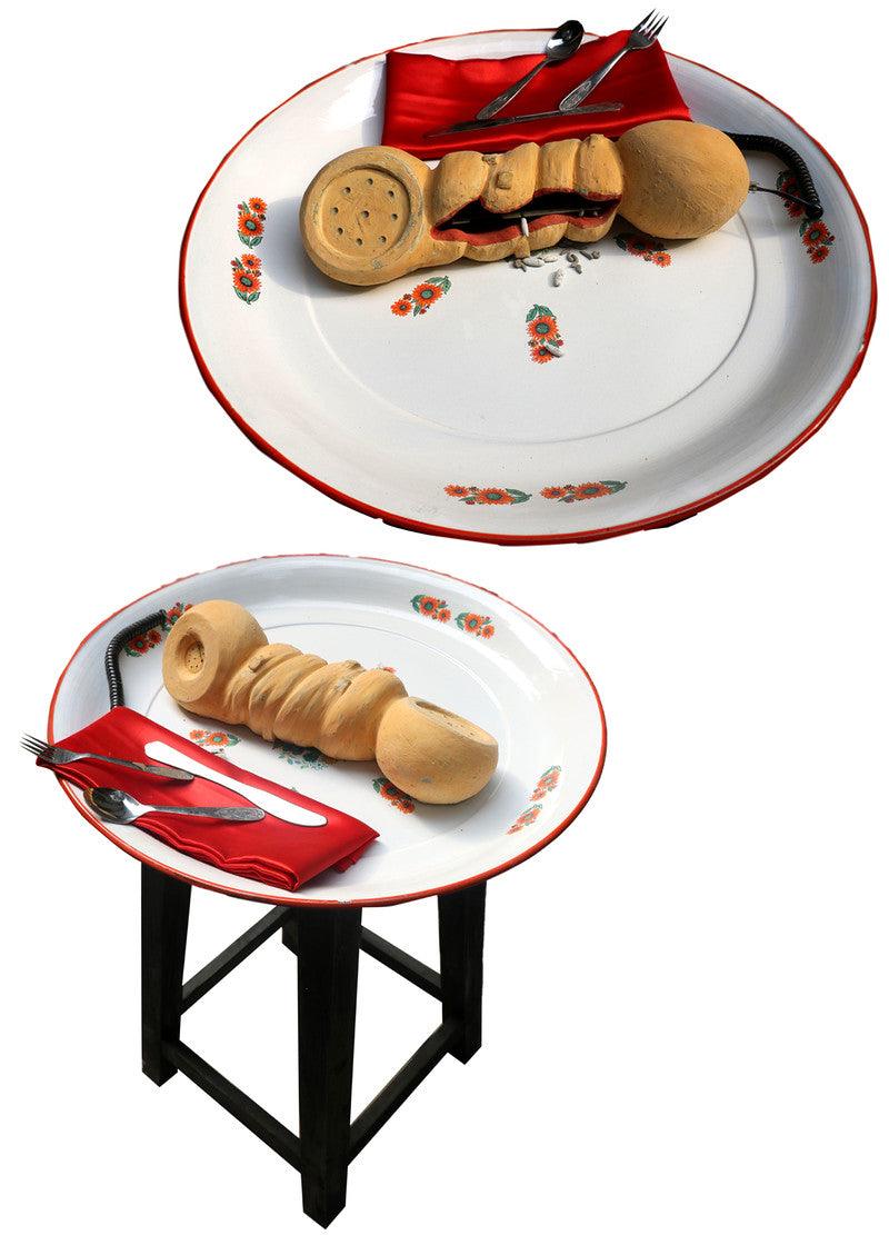 Still-life sculpture titled 'Untitled 2', 16x5x3 inches, by artist Souvik Das on Ceramic