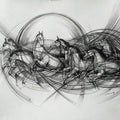Animals charcoal drawing titled 'Untitled 2', 21x29 inches, by artist D Tiroumale on Handmade Paper