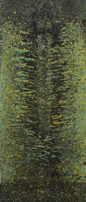 Abstract acrylic painting titled 'Untitled 2', 60x24 inches, by artist Shivaji Chavan on Canvas