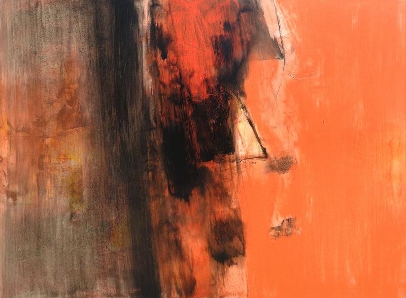 Abstract acrylic painting titled 'Untitled 2', 32x44 inches, by artist Umesh Patil on Canvas