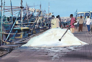 Seascape gouache painting titled 'Untitled 2', 15x10 inches, by artist D Shiva Prasad Reddy on canson 300 gsm paper