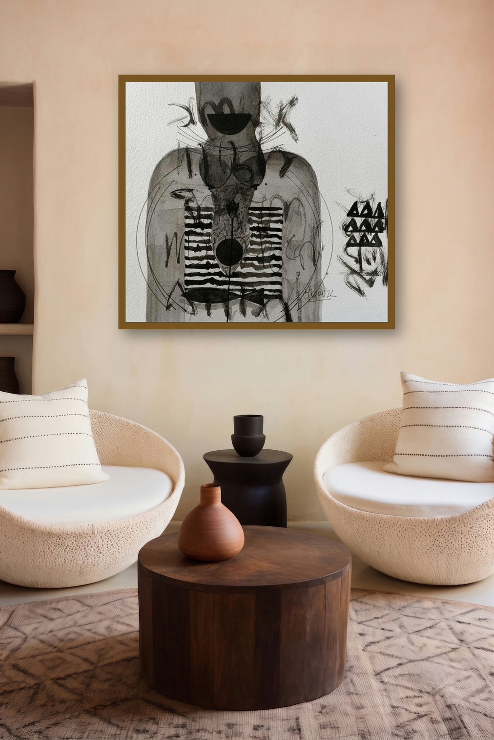 Untitled 201 (Enigma of the Soul) by artist Narendra Jatav displayed in a Modern gallery