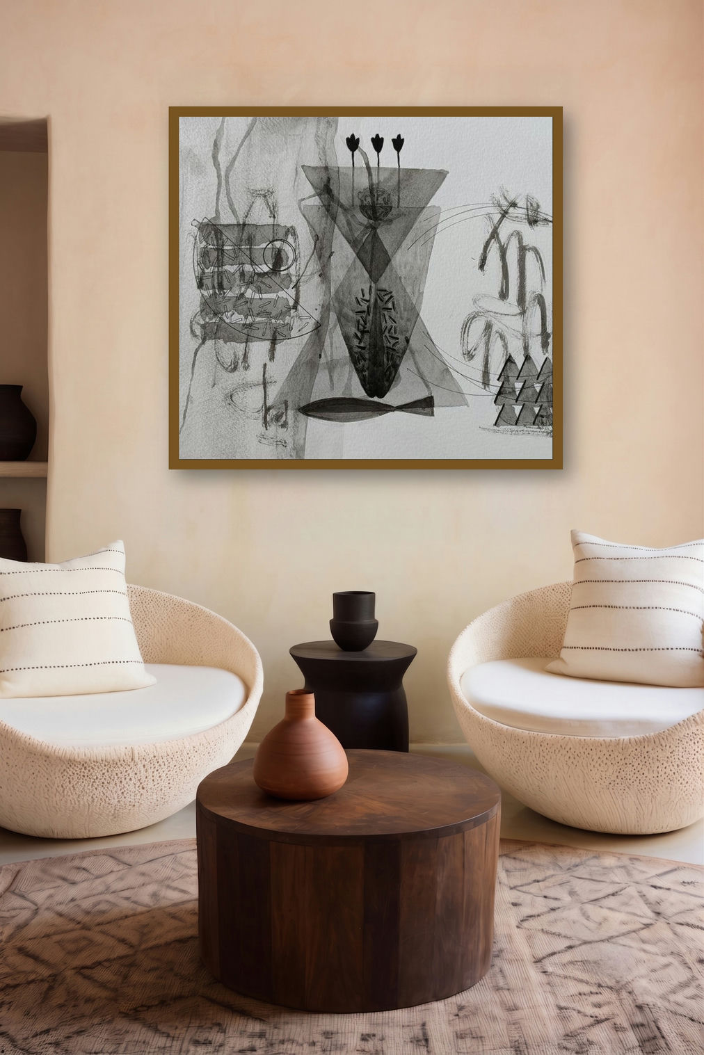 Untitled 204 (Cosmic Dance) by artist Narendra Jatav displayed in a Boutique gallery