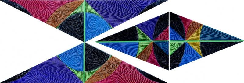 Abstract acrylic painting titled 'Untitled 205', 36x102 inches, by artist Sandesh Khule on Canvas