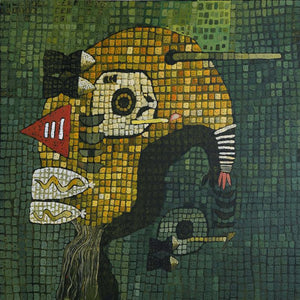 Untitled 21 (Enigmatic Entity**) by Vaishali Patil, Original Acrylic Figurative Painting on Canvas, Small Square Wall Art