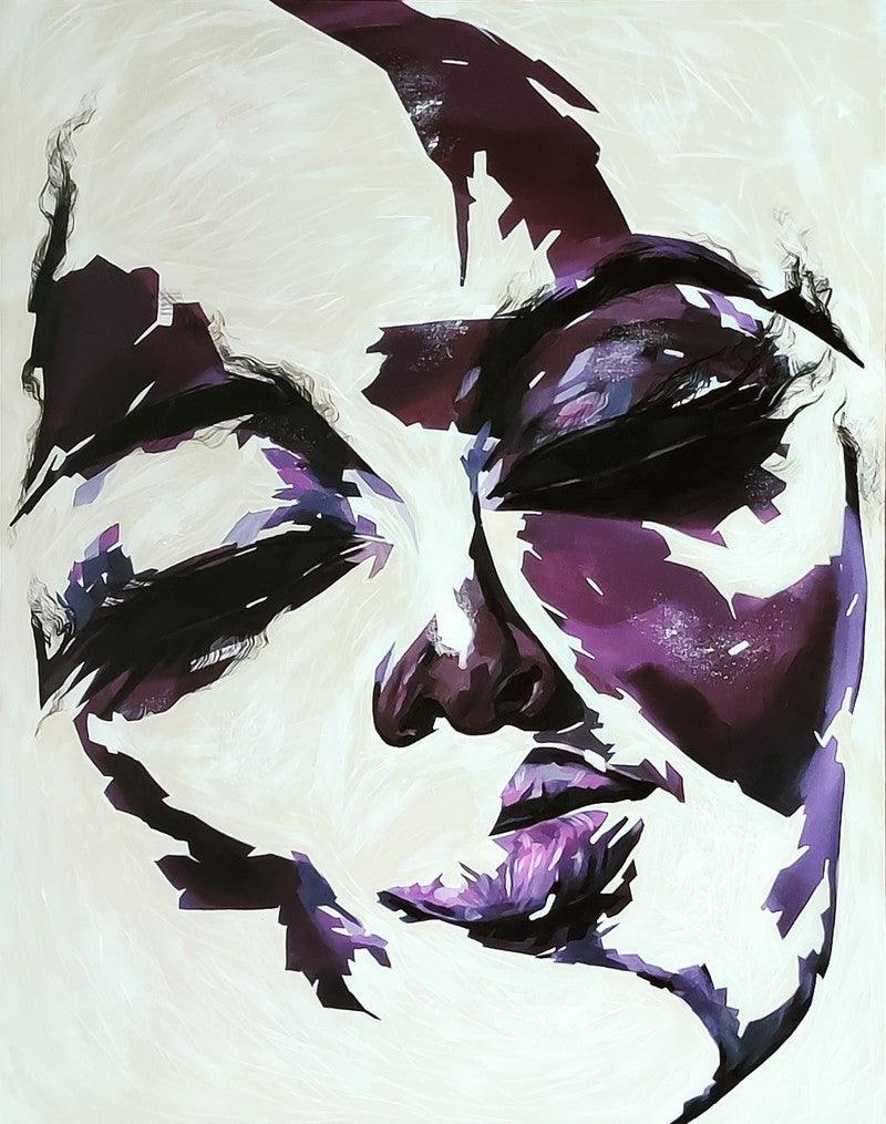 Portrait acrylic painting titled 'Untitled 21', 43x35 inches, by artist Vijay Shelar on Canvas