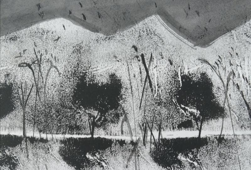 Abstract acrylic painting titled 'Untitled 21', 6x8 inches, by artist Hemant Dhane on Paper