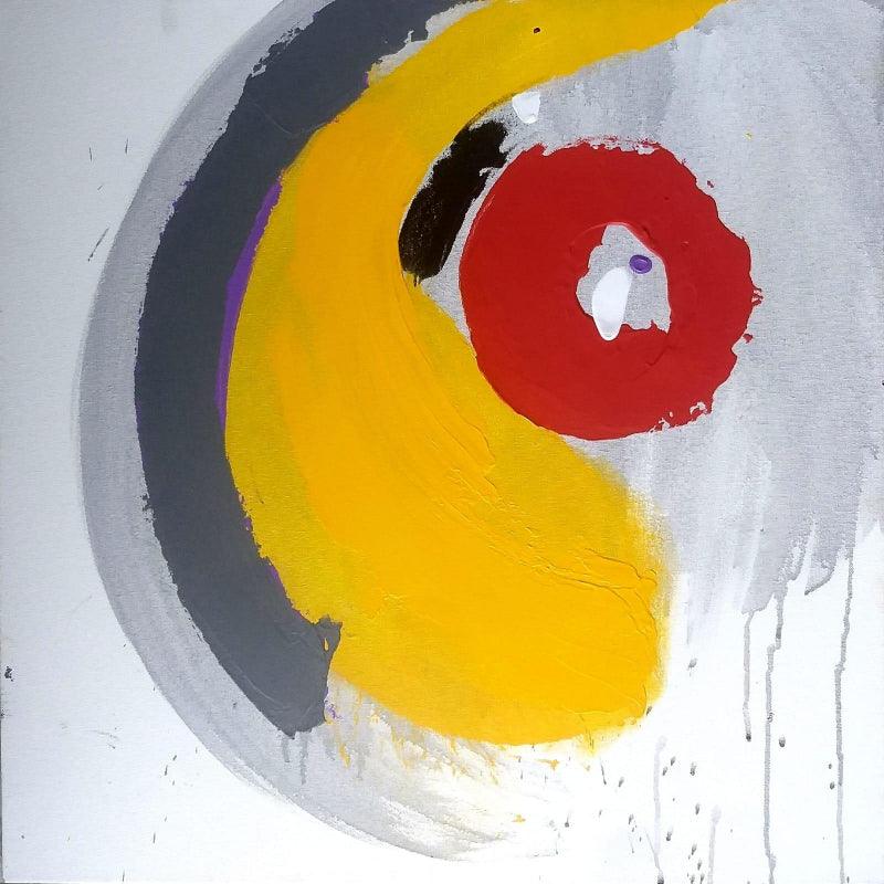 Abstract acrylic painting titled 'Untitled 21', 24x24 inches, by artist Ashvini Vidhate on Canvas