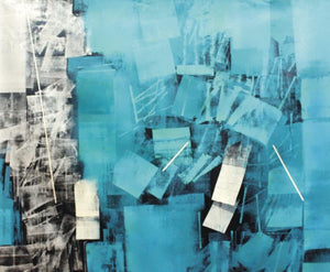 Abstract oil painting titled 'Untitled 21', 36x48 inches, by artist Sudhir Talmale on Canvas