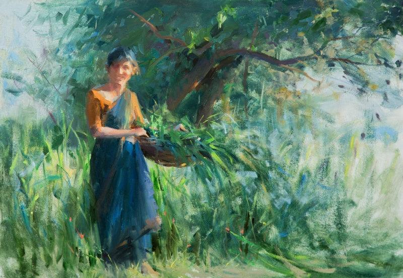 Figurative oil painting titled 'Untitled 21', 16x24 inches, by artist Dilip Dudhane on Canvas