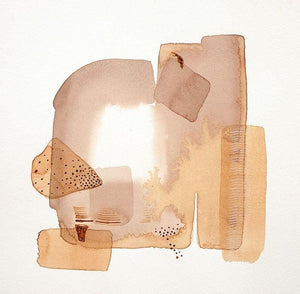 Abstract mixed media painting titled 'Untitled 21', 15x15 inches, by artist Veena Jain on Paper