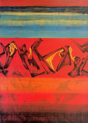 Abstract acrylic painting titled 'Untitled 22', 48x36 inches, by artist Chandan Bhowmick on Canvas
