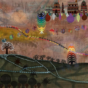 contemporary acrylic painting titled 'Untitled 22', 47x47 inches, by artist Amit Harit on Canvas