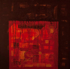 Abstract mixed media painting titled 'Untitled 22', 36x36 inches, by artist Arvind Hate on Canvas