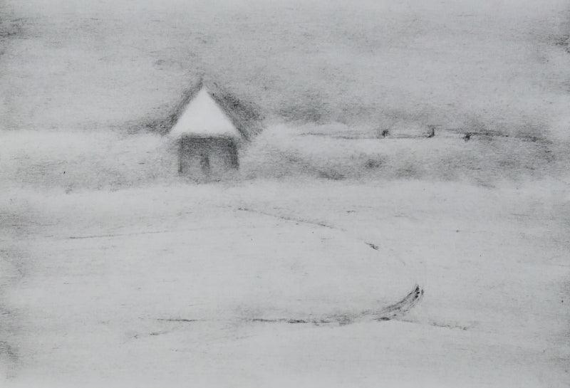 Abstract acrylic painting titled 'Untitled 22', 6x8 inches, by artist Hemant Dhane on Paper