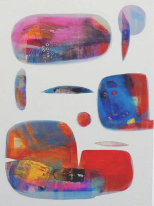 Abstract acrylic painting titled 'Untitled 23', 48x36 inches, by artist Yashwant Pawar on Canvas