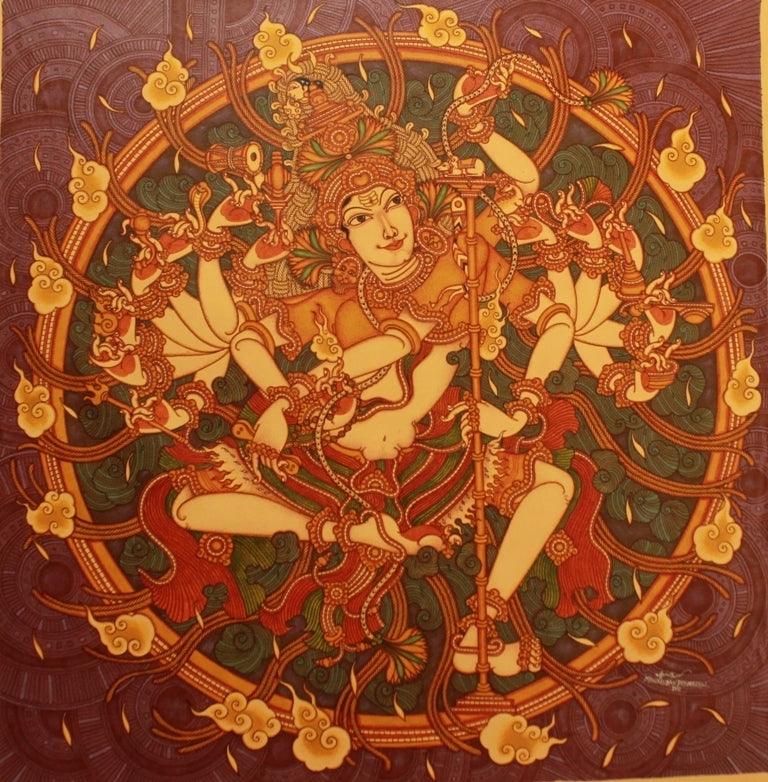 Religious acrylic painting titled 'Untitled 23', 48x48 inches, by artist Manikandan Punnakkal on Canvas