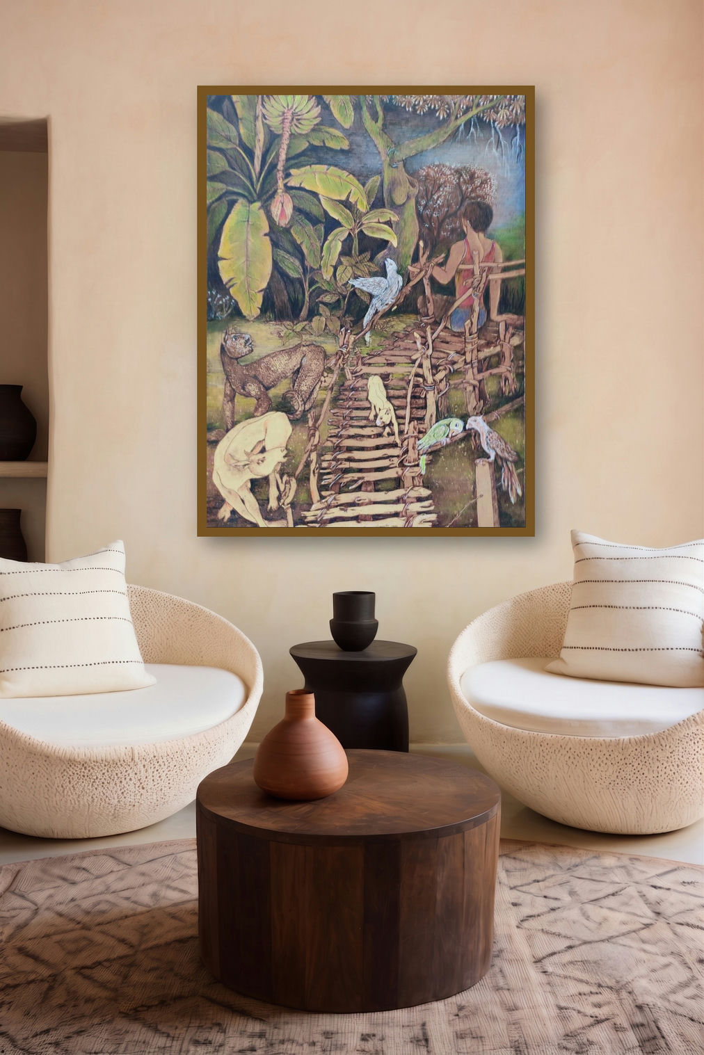 Untitled 23 (The Enchanting Forest**) by artist Gouri Vemula displayed in a Luxury gallery