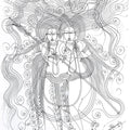 Religious mixed media drawing titled 'Untitled 24', 16x12 inches, by artist Krishnaprakash Vasant Martand on Canson Paper