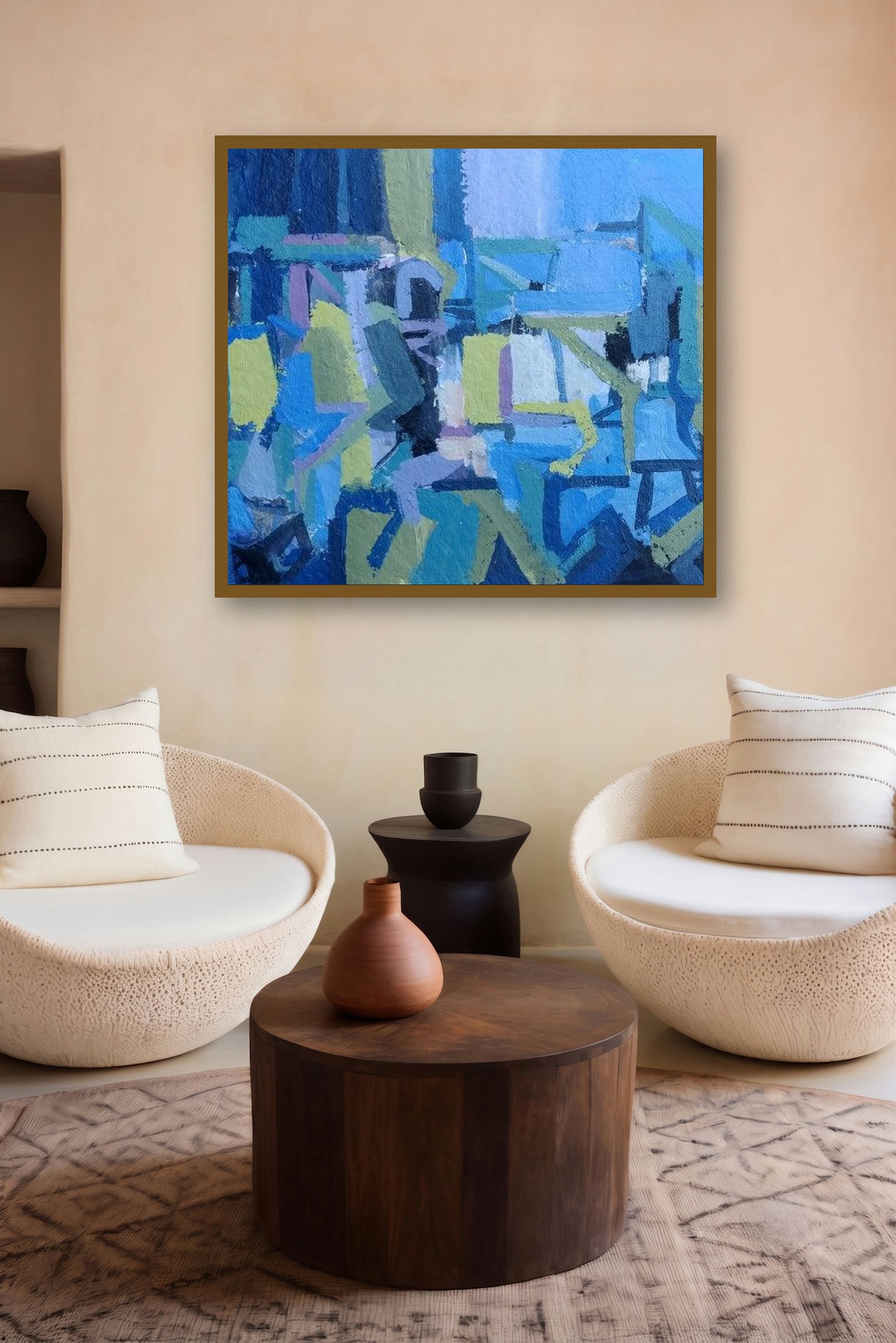 Untitled 24 (Urban Reverie) by artist Satendra Mhatre displayed in a Modern gallery