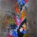 Abstract acrylic painting titled 'Untitled 24', 6x6 inches, by artist Umesh Patil on Canvas