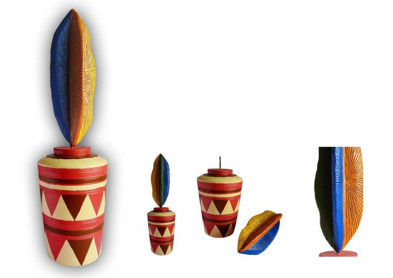 Abstract sculpture titled 'Untitled 251', 23x8x8 inches, by artist Sandesh Khule on Acrylic, Wood