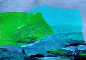 Abstract acrylic painting titled 'Untitled 26', 6x8 inches, by artist Makarand Rane on Paper