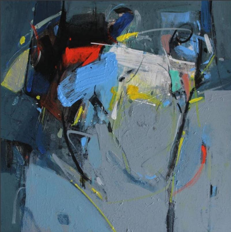 Abstract acrylic painting titled 'Untitled 27', 10x10 inches, by artist Yuvraj Devkar on Paper