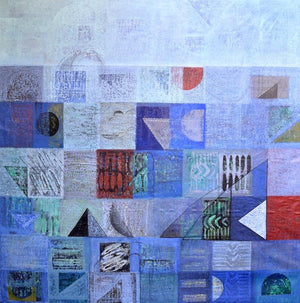 Abstract acrylic painting titled 'Untitled 3', 72x72 inches, by artist Vivek  Nimbolkar on Canvas