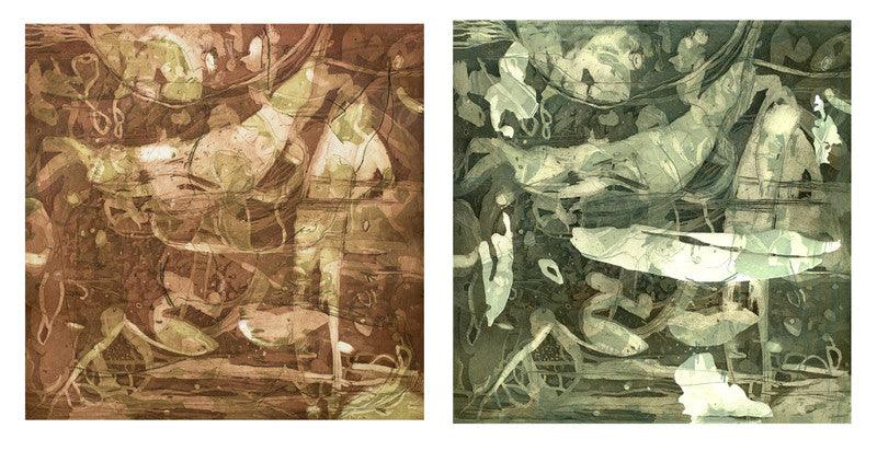 contemporary printmaking titled 'Untitled 3', 12x12 inches, by artist Mahima Kapoor on Paper