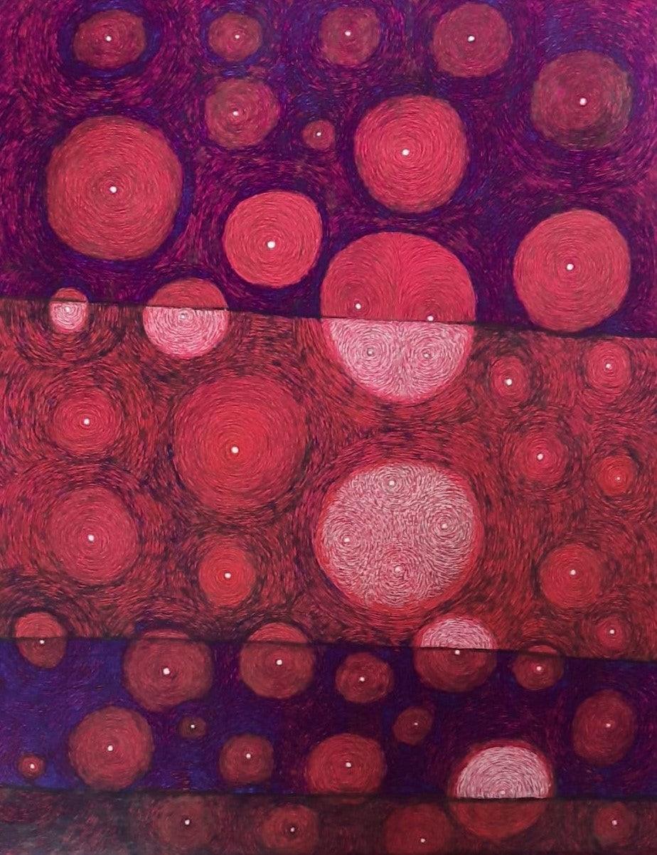 Abstract pen drawing titled 'Untitled 3', 35x29 inches, by artist Shardool Mishra on Paper