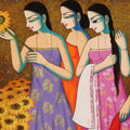 Figurative acrylic painting titled 'Untitled 3', 30x60 inches, by artist Pravin Utge on Canvas