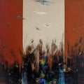 Abstract acrylic painting titled 'Untitled 3', 47x47 inches, by artist Vasant Sonavani on Canvas