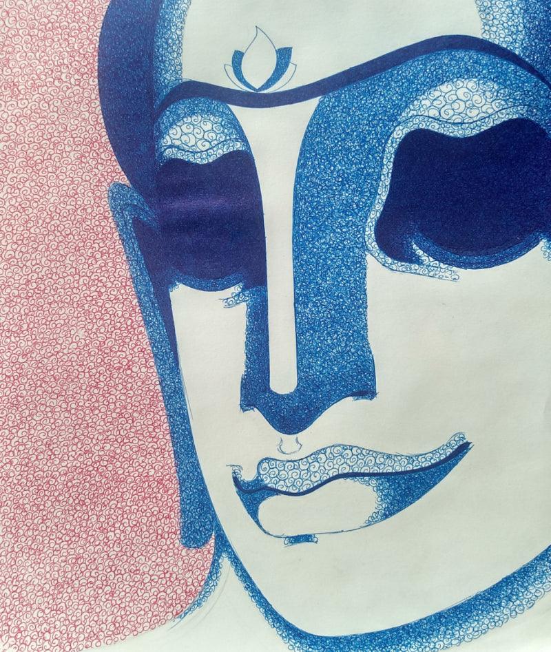 Religious pen drawing titled 'Untitled 3', 12x10 inches, by artist Prakaash Chandwadkar on Paper