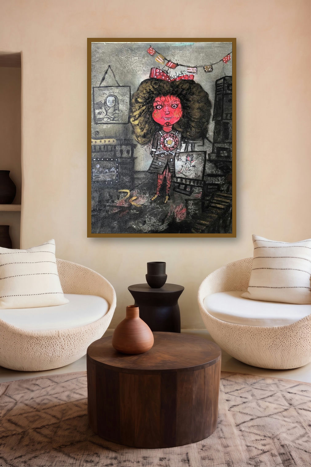 Untitled 3 (A Whimsical World) by artist Ekta Singh displayed in a Luxury gallery