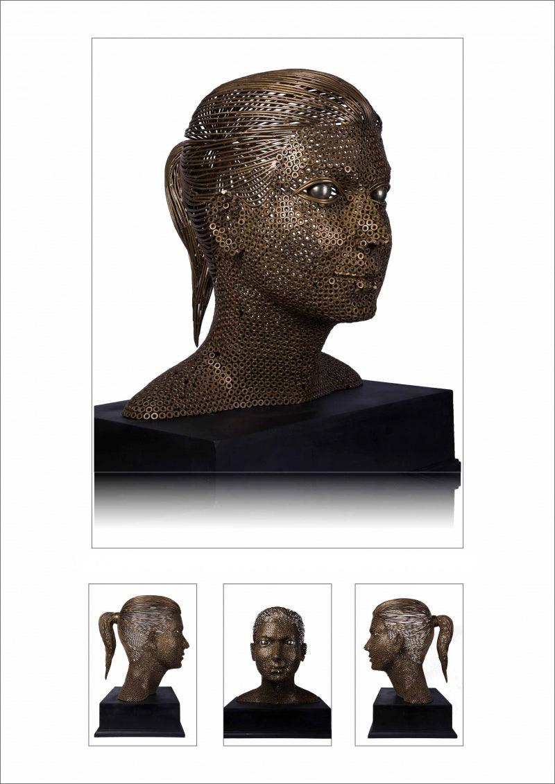 Figurative sculpture titled 'Untitled 3', 24x23x22 inches, by artist Prabhakar Singh on Brass