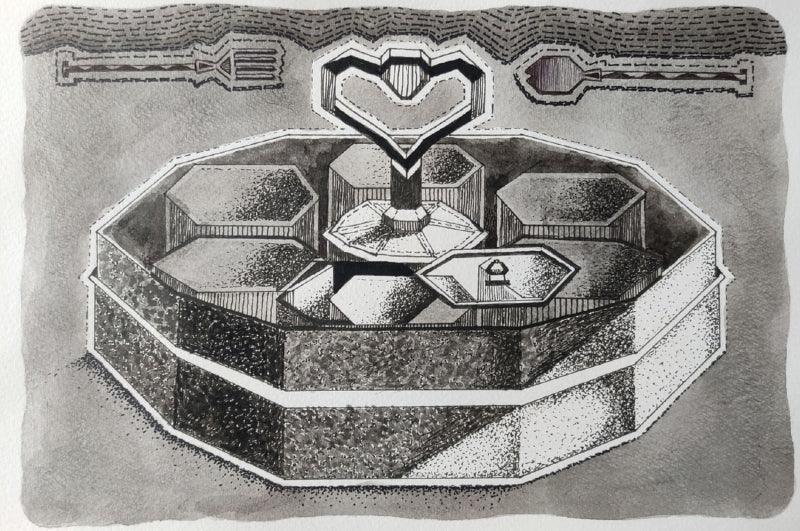 contemporary mixed media drawing titled 'Untitled 3', 8x12 inches, by artist Amol Khade on Paper