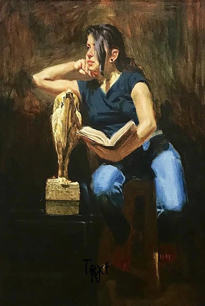 Figurative oil painting titled 'Untitled 3', 30x24 inches, by artist Vishwa Sahni on Canvas