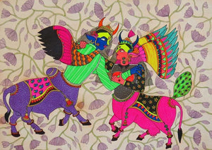 Religious acrylic painting titled 'Untitled 3', 11x15 inches, by artist Priti Singh on Paper