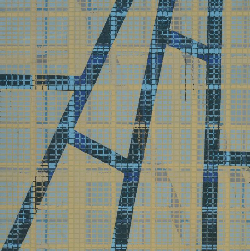 Abstract acrylic painting titled 'Untitled 3', 48x48 inches, by artist Prashant Anasane on Canvas